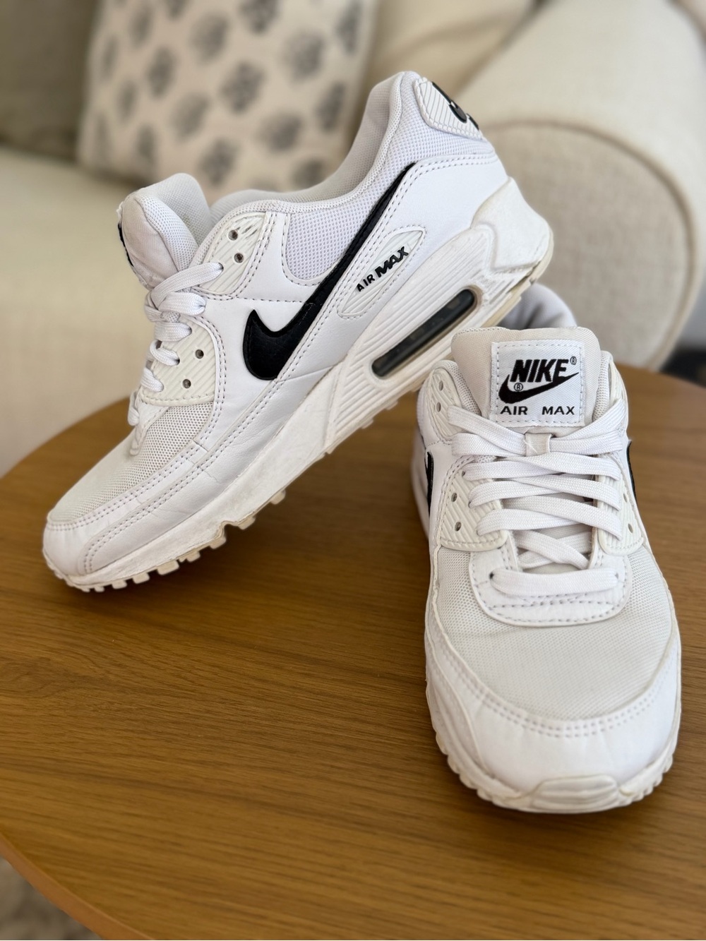 Nike White and Black Air Max Women's Sneakers